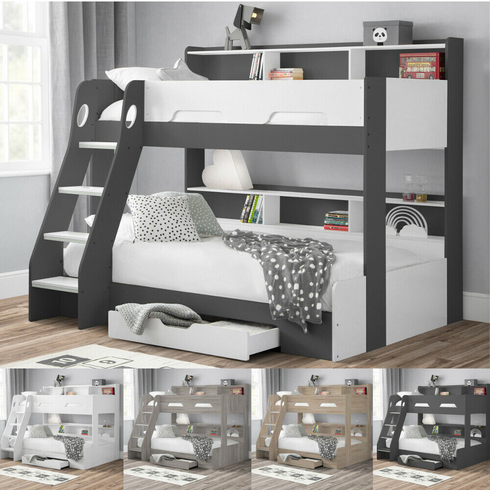 Wood Bunk Bed, Orion Kids Bed Single / Small Double 5 Colour 4 Mattress Options