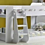 White Shortie Bunk Bed - Short Low Height Bunkbed With Shelves By Sleepland Beds