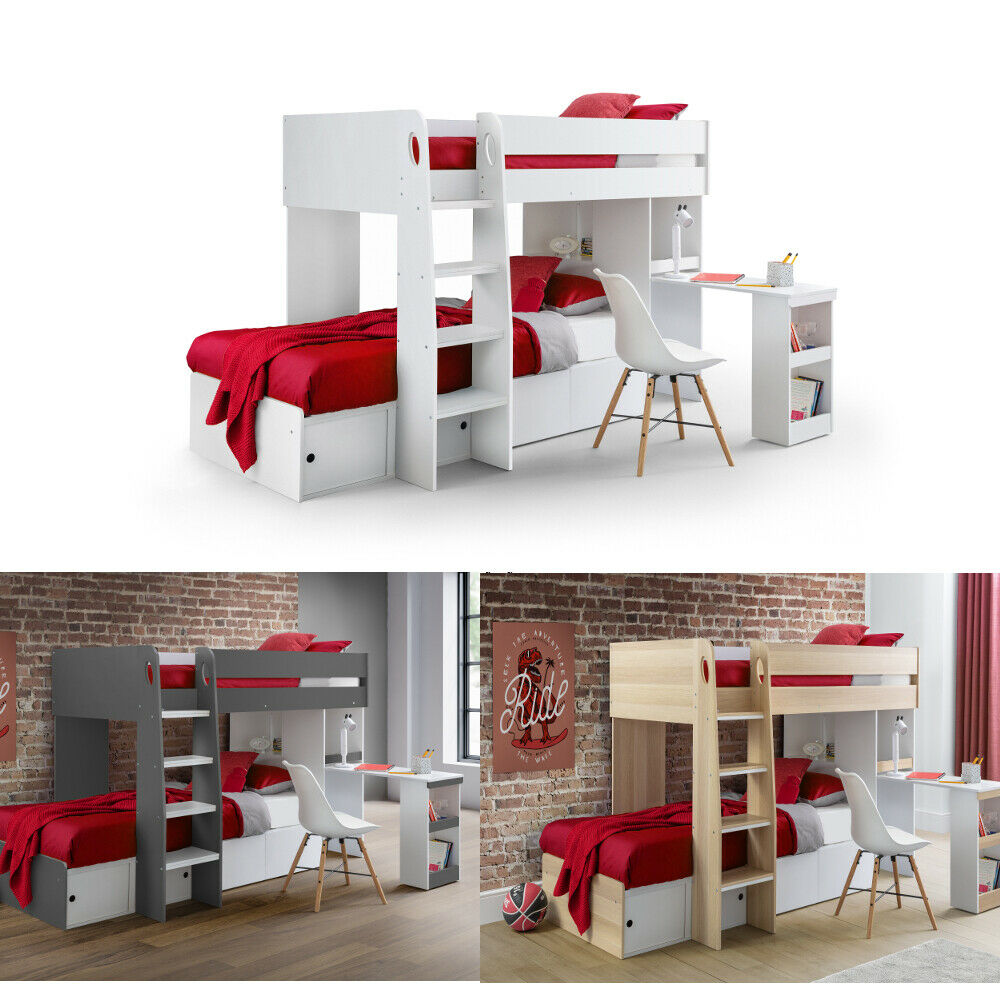 Wood Bunk Bed, Eclipse, 3ft Single with 3 Colour and 4 Mattress Options