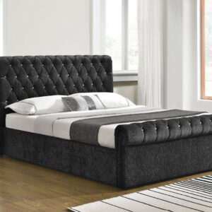 Ottoman Fabric Velvet Chenille Bed Frame Double or King Size Bed Mattress