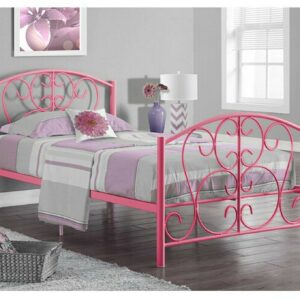 3ft Single Classic Metal Bed Frame in White or Pink with Mattress Options