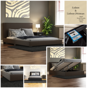 Faux Leather Bed Frame 3ft, 4ft6 Double, 5ft King Size Memory Foam Mattress