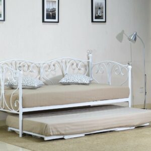2ft6, 3ft Day bed and Trundle with Crystal finials in Black or White