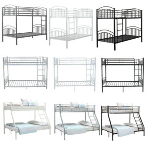 Metal Twins/Triple Bunk Beds High Sleeper Frame Slats Loft Bedroom Furniture