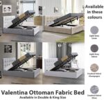 Valentina Double King Size Ottoman Bed Frame 4FT6 5FT Storage Fabric Modern New