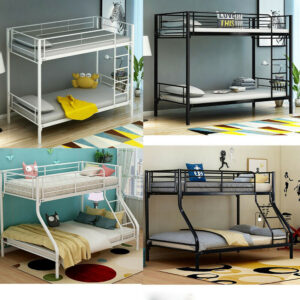 Single/Triple Bunk Beds Metal Frame High Sleeper Children Kids Beds 3 Colours