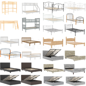 Ottoman Storage Bed Gas Lift Double King Size Upholstered Fabric Wood Headboard