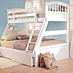 LAVISH SWEET DREAMS EPSOM SOLID WOODEN TRIPLE BUNK BED IN WHITE AND OAK FINISH