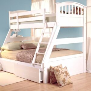 LAVISH SWEET DREAMS EPSOM TRIPLE/THREE SLEEPER SOLID WOODEN BED IN OAK & WHITE