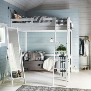 Modern Loft Cabin Bed Pine Bedframe Kid Children Bedroom High Sleeper