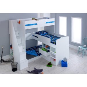 Field Single Triple Sleeper Bunk Bed with Drawers and Shelves
