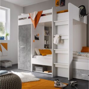 Hebert Single Bed with Shelf and Drawers