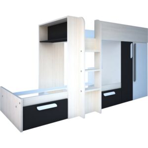 Henry European Single (90 x 200cm) Bed with Shelf/ves or Bookcase