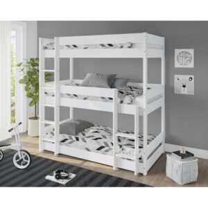 Kennedy White Wooden Triple Bunk Bed