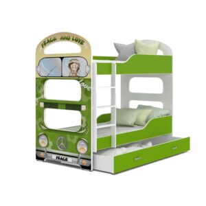 Emzie Europian Toddler 80 x 160cm Bunk Bed with Drawer