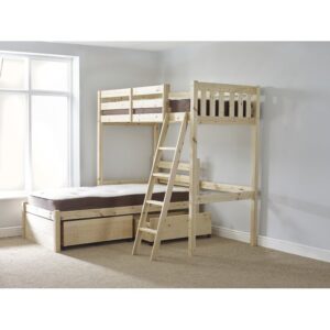 L-Shaped Bunk Bed with Drawers