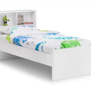 Manhattan Gloss White Wooden Bookcase Bed