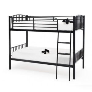 Serene Oslo 3FT Single Metal Bunk Bed - Black