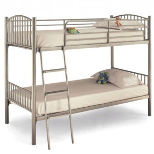 Serene Oslo 3FT Single Metal Bunk Bed - Silver